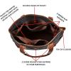 image:imageWise Owl Accessories Tote Bag for Women Large Work Shoulder Handbag in Waxed Canvas amp Leather for Office Teacher amp NurseBlack