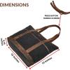 image:imageWise Owl Accessories Tote Bag for Women Large Work Shoulder Handbag in Waxed Canvas amp Leather for Office Teacher amp NurseBlack