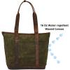 image:imageWise Owl Accessories Tote Bag for Women Large Work Shoulder Handbag in Waxed Canvas amp Leather for Office Teacher amp NurseGreen