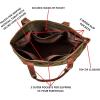 image:imageWise Owl Accessories Tote Bag for Women Large Work Shoulder Handbag in Waxed Canvas amp Leather for Office Teacher amp NurseGreen
