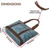 image:imageWise Owl Accessories Tote Bag for Women Large Work Shoulder Handbag in Waxed Canvas amp Leather for Office Teacher amp NurseOcean Blue