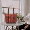 image:imageWise Owl Accessories Tote Bag for Women Large Work Shoulder Handbag in Waxed Canvas amp Leather for Office Teacher amp NurseRust