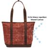 image:imageWise Owl Accessories Tote Bag for Women Large Work Shoulder Handbag in Waxed Canvas amp Leather for Office Teacher amp NurseRust