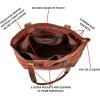 image:imageWise Owl Accessories Tote Bag for Women Large Work Shoulder Handbag in Waxed Canvas amp Leather for Office Teacher amp NurseRust
