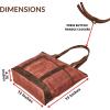 image:imageWise Owl Accessories Tote Bag for Women Large Work Shoulder Handbag in Waxed Canvas amp Leather for Office Teacher amp NurseRust