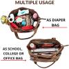image:imageWise Owl Accessories Tote Bag for Women Large Work Shoulder Handbag in Waxed Canvas amp Leather for Office Teacher amp NurseTaupe