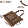 image:imageWise Owl Accessories Tote Bag for Women Large Work Shoulder Handbag in Waxed Canvas amp Leather for Office Teacher amp NurseTaupe