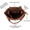 image:imageWise Owl Accessories Tote Bag for Women Large Work Shoulder Handbag in Waxed Canvas amp Leather for Office Teacher amp NurseTaupe