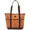 image:imageWise Owl Accessories Tote Bag for Women Large Work Shoulder Handbag in Waxed Canvas amp Leather for Office Teacher amp NurseCognac