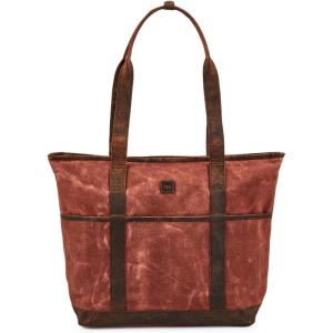 image:imageWise Owl Accessories Tote Bag for Women Large Work Shoulder Handbag in Waxed Canvas amp Leather for Office Teacher amp NurseRust