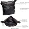 image:imageGenuine Leather Crossbody Bags for Women Handmade Sling Shoulder Purse Stylish Travel Handbag with Full Adjustable StrapBlack Washed Vintage