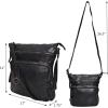 image:imageGenuine Leather Crossbody Bags for Women Handmade Sling Shoulder Purse Stylish Travel Handbag with Full Adjustable StrapBlack Washed Vintage