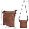 image:imageGenuine Leather Crossbody Bags for Women Handmade Sling Shoulder Purse Stylish Travel Handbag with Full Adjustable StrapBrown Washed Vintage