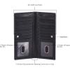 image:imageLong Wallet for Men Women Real Leather Bifold RFID Stylish Slim Handmade 2 ID Window Credit Card Holder in Gift BoxBlack