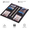 image:imageLong Wallet for Men Women Real Leather Bifold RFID Stylish Slim Handmade 2 ID Window Credit Card Holder in Gift BoxBlack
