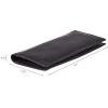 image:imageLong Wallet for Men Women Real Leather Bifold RFID Stylish Slim Handmade 2 ID Window Credit Card Holder in Gift BoxBlack