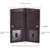 image:imageLong Wallet for Men Women Real Leather Bifold RFID Stylish Slim Handmade 2 ID Window Credit Card Holder in Gift BoxCoffee