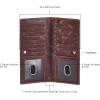 image:imageLong Wallet for Men Women Real Leather Bifold RFID Stylish Slim Handmade 2 ID Window Credit Card Holder in Gift BoxCoffee