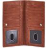 image:imageLong Wallet for Men Women Real Leather Bifold RFID Stylish Slim Handmade 2 ID Window Credit Card Holder in Gift BoxCognac