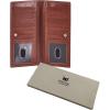 image:imageLong Wallet for Men Women Real Leather Bifold RFID Stylish Slim Handmade 2 ID Window Credit Card Holder in Gift BoxCognac