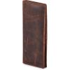 image:imageLong Wallet for Men Women Real Leather Bifold RFID Stylish Slim Handmade 2 ID Window Credit Card Holder in Gift BoxCognac