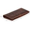 image:imageLong Wallet for Men Women Real Leather Bifold RFID Stylish Slim Handmade 2 ID Window Credit Card Holder in Gift BoxCognac