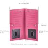 image:imageLong Wallet for Men Women Real Leather Bifold RFID Stylish Slim Handmade 2 ID Window Credit Card Holder in Gift BoxHot Pink