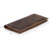 image:imageLong Wallet for Men Women Real Leather Bifold RFID Stylish Slim Handmade 2 ID Window Credit Card Holder in Gift BoxMoss Green