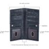 image:imageLong Wallet for Men Women Real Leather Bifold RFID Stylish Slim Handmade 2 ID Window Credit Card Holder in Gift BoxNavy
