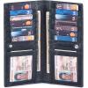 image:imageLong Wallet for Men Women Real Leather Bifold RFID Stylish Slim Handmade 2 ID Window Credit Card Holder in Gift BoxNavy