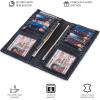 image:imageLong Wallet for Men Women Real Leather Bifold RFID Stylish Slim Handmade 2 ID Window Credit Card Holder in Gift BoxNavy
