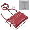 image:imageSmall Crossbody Bags for Women Leather Sling Purse with Adjustable Strap Multi Pocket Cross Over for Travel amp Gift  Real Leather Purse Crossover TrendyRed Nappa