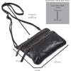 image:imageSmall Crossbody Bags for Women Leather Sling Purse with Adjustable Strap Multi Pocket Cross Over for Travel amp Gift  Real Leather Purse Crossover TrendyBlack Washed Vintage