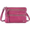 image:imageSmall Crossbody Bags for Women Leather Sling Purse with Adjustable Strap Multi Pocket Cross Over for Travel amp Gift  Real Leather Purse Crossover TrendyFuchsia Pink Nappa
