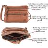 image:imageSmall Crossbody Bags for Women Leather Sling Purse with Adjustable Strap Multi Pocket Cross Over for Travel amp Gift  Real Leather Purse Crossover TrendyCognac Washed Vintage