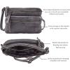 image:imageSmall Crossbody Bags for Women Leather Sling Purse with Adjustable Strap Multi Pocket Cross Over for Travel amp Gift  Real Leather Purse Crossover TrendyGrey Washed Vintage