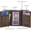 image:imageTrifold Wallets for Men Real Leather Slim Front Pocket RFID Blocking Travel with ID Window in Gift Box