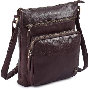 image:imageGenuine Leather Crossbody Bags for Women Handmade Sling Shoulder Purse Stylish Travel Handbag with Full Adjustable StrapCoffee Multiwax