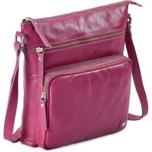 image:imageGenuine Leather Crossbody Bags for Women Handmade Sling Shoulder Purse Stylish Travel Handbag with Full Adjustable StrapFuchsia Pink Nappa