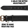 image:imageReal Leather Dog Collar Padded Soft Interiors with Premium Vintage Look Handcrafted Heavy Duty with Tag Ring for Small Medium and Large Pets Small 1 Wide for 1075  1375 Neck BlackBlack