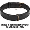 image:imageReal Leather Dog Collar Padded Soft Interiors with Premium Vintage Look Handcrafted Heavy Duty with Tag Ring for Small Medium and Large Pets Small 1 Wide for 1075  1375 Neck BlackBlack