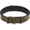 image:imageReal Leather Dog Collar Padded Soft Interiors with Premium Vintage Look Handcrafted Heavy Duty with Tag Ring for Small Medium and Large Pets Small 1 Wide for 1075  1375 Neck BlackOlive