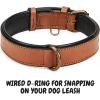 image:imageReal Leather Dog Collar Padded Soft Interiors with Premium Vintage Look Handcrafted Heavy Duty with Tag Ring for Small Medium and Large Pets Small 1 Wide for 1075  1375 Neck BlackCognac