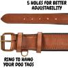 image:imageReal Leather Dog Collar Padded Soft Interiors with Premium Vintage Look Handcrafted Heavy Duty with Tag Ring for Small Medium and Large Pets Small 1 Wide for 1075  1375 Neck BlackCognac