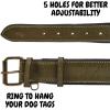 image:imageReal Leather Dog Collar Padded Soft Interiors with Premium Vintage Look Handcrafted Heavy Duty with Tag Ring for Small Medium and Large Pets Small 1 Wide for 1075  1375 Neck BlackOlive