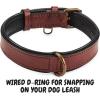 image:imageReal Leather Dog Collar Padded Soft Interiors with Premium Vintage Look Handcrafted Heavy Duty with Tag Ring for Small Medium and Large Pets Small 1 Wide for 1075  1375 Neck BlackOxblood