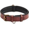 image:imageReal Leather Dog Collar Padded Soft Interiors with Premium Vintage Look Handcrafted Heavy Duty with Tag Ring for Small Medium and Large Pets Small 1 Wide for 1075  1375 Neck BlackOxblood