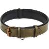 image:imageReal Leather Dog Collar Padded Soft Interiors with Premium Vintage Look Handcrafted Heavy Duty with Tag Ring for Small Medium and Large Pets Small 1 Wide for 1075  1375 Neck BlackOlive