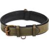 image:imageReal Leather Dog Collar Padded Soft Interiors with Premium Vintage Look Handcrafted Heavy Duty with Tag Ring for Small Medium and Large Pets Small 1 Wide for 1075  1375 Neck BlackOlive
