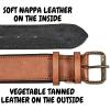 image:imageReal Leather Dog Collar Padded Soft Interiors with Premium Vintage Look Handcrafted Heavy Duty with Tag Ring for Small Medium and Large Pets Small 1 Wide for 1075  1375 Neck BlackCognac